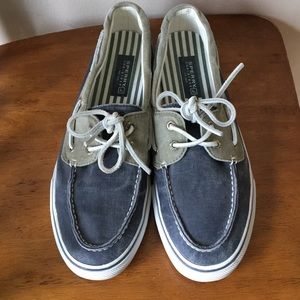 Men’s Sperry’s top-sided blue gray canvas size 10